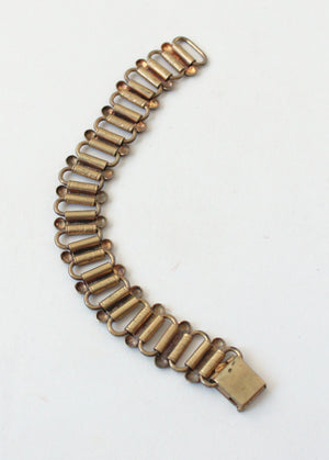 Vintage 1940s Brass Book Chain Bracelet