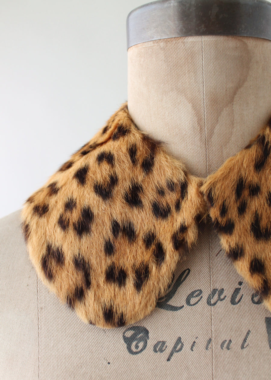 Vintage 1950s Leopard Fur Collar