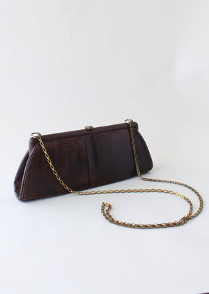 Vintage 1950s Lizard Purse with a Cross Body Chain