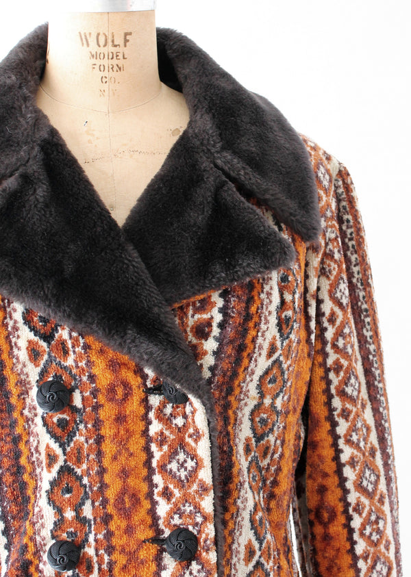Fur Trim Tapestry Coat 