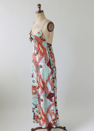 Vintage 1970s Abstract Print Sexy Sundress