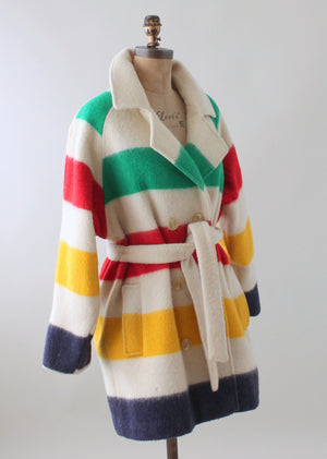 Vintage 1970s Hudson Bay Three Point Blanket Coat
