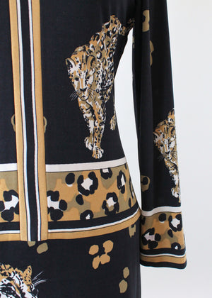 Vintage 1970s Paganne Leopard Print Maxi Dress
