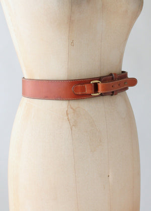 Vintage 1980s Brown Leather Fold Back Belt