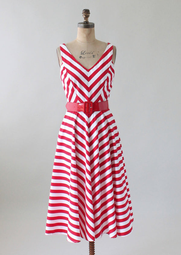 Red and white striped sundress 2025