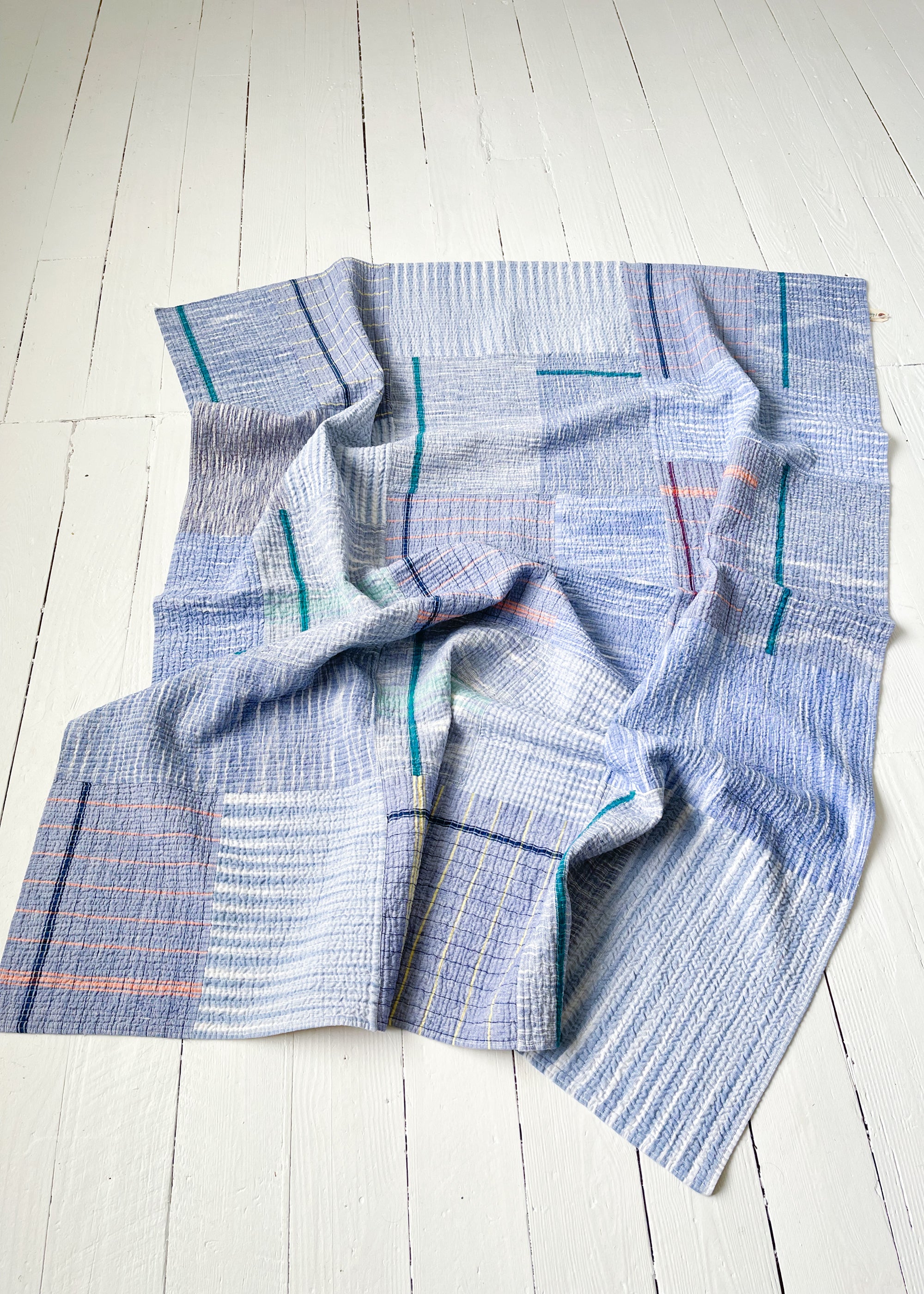 Auntie Oti Vintage Patchwork Kantha Throw Quilt