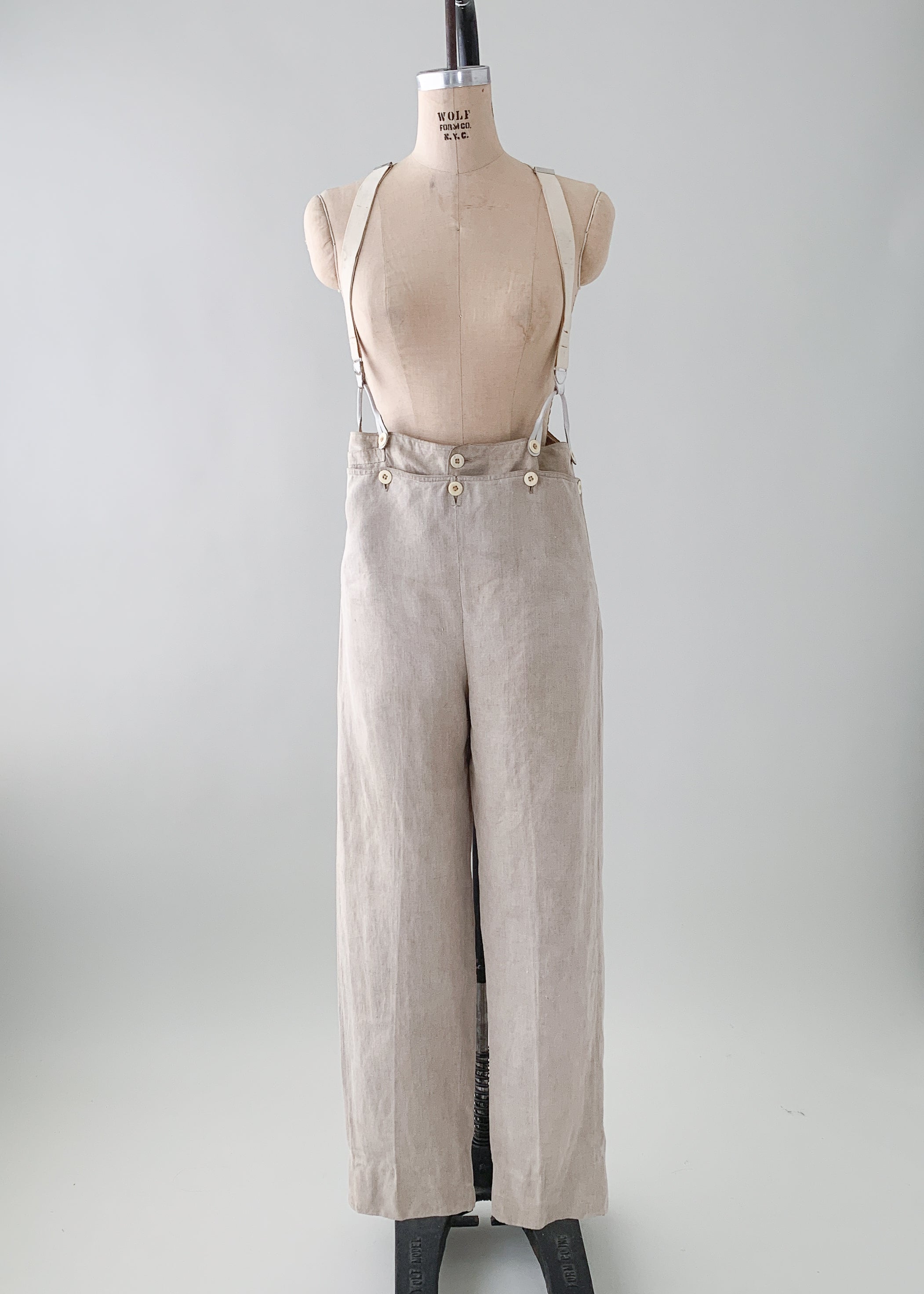 Antique 1840s Linen Menswear Pants
