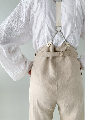 Antique 1840s Linen Menswear Pants