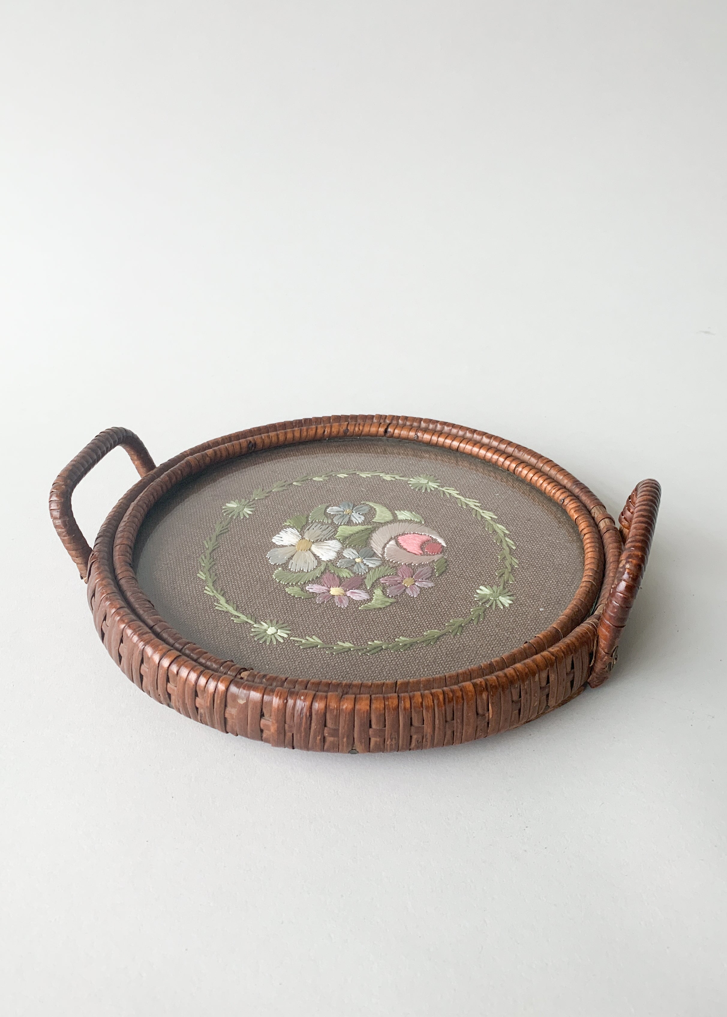 Antique Edwardian Wicker Dresser Tray