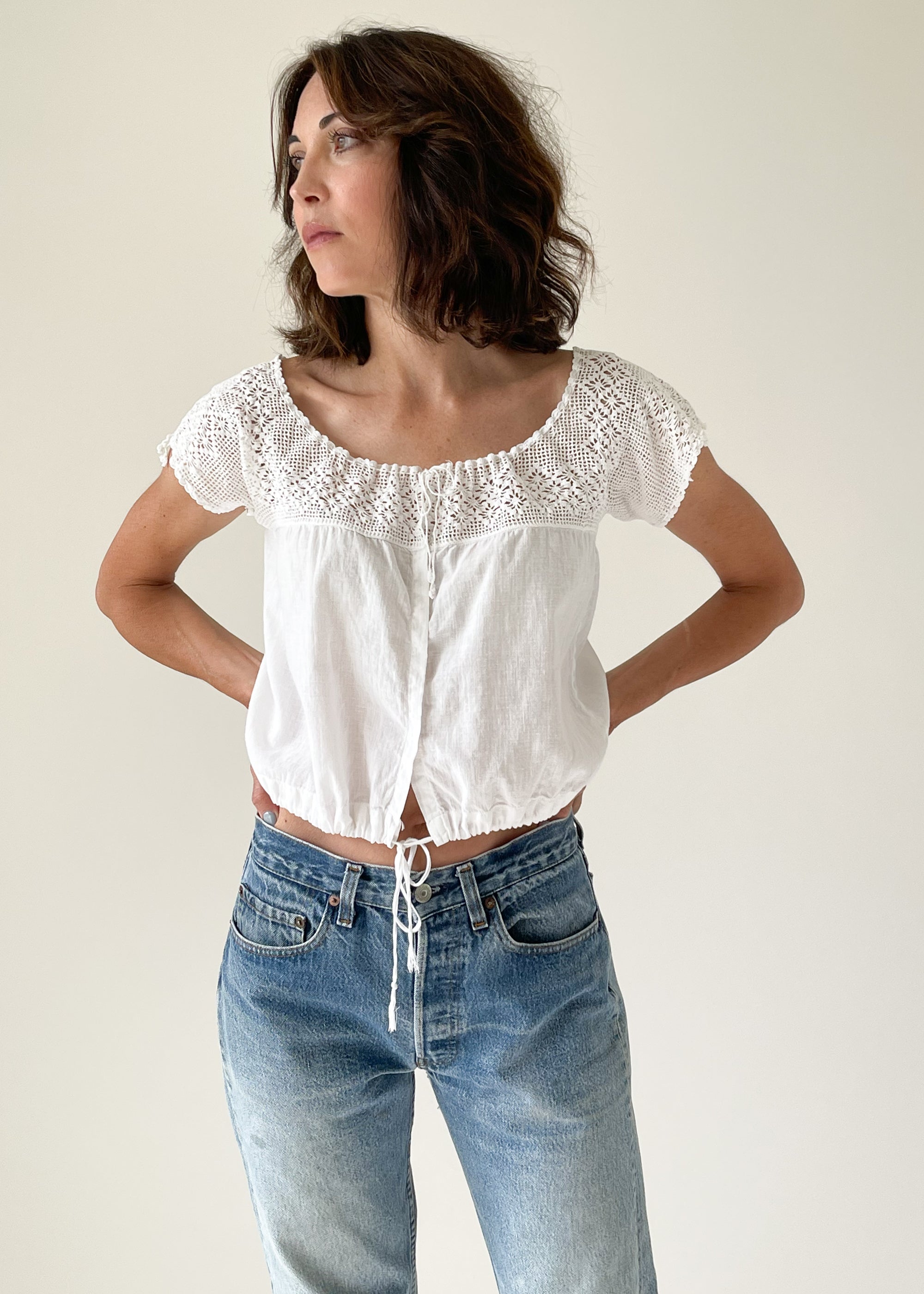 Antique Cotton and Lace Top