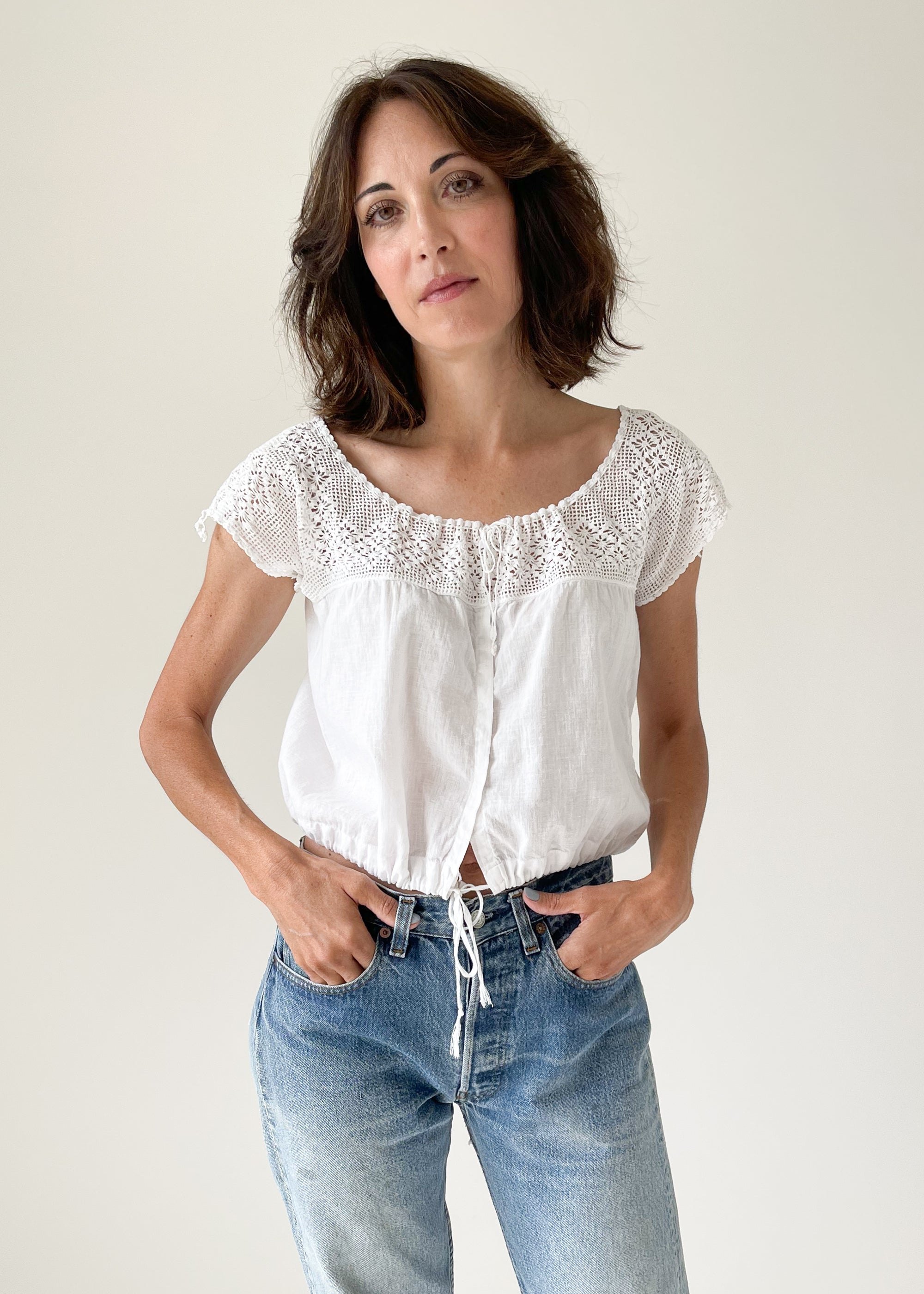 Antique Cotton and Lace Top