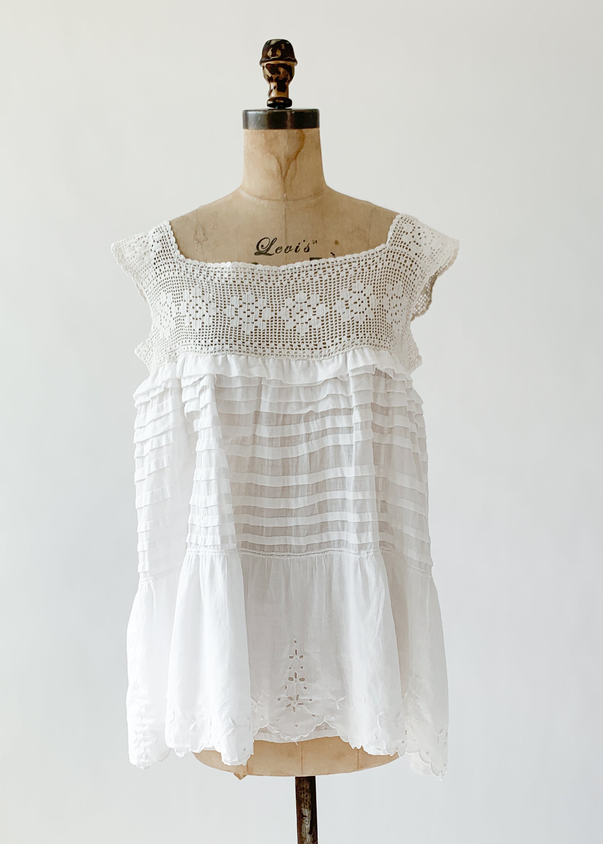 Antique Edwardian Cotton Tank Top Remade