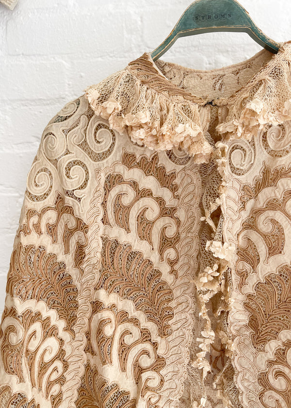 Antique Edwardian Lace Summer Cape - Raleigh Vintage