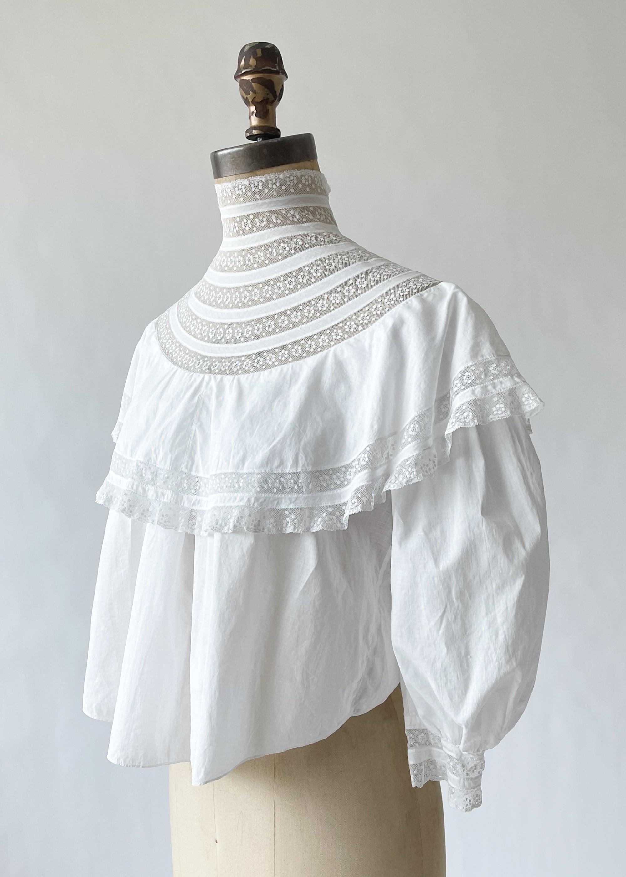 Antique Edwardian High Neck Blouse