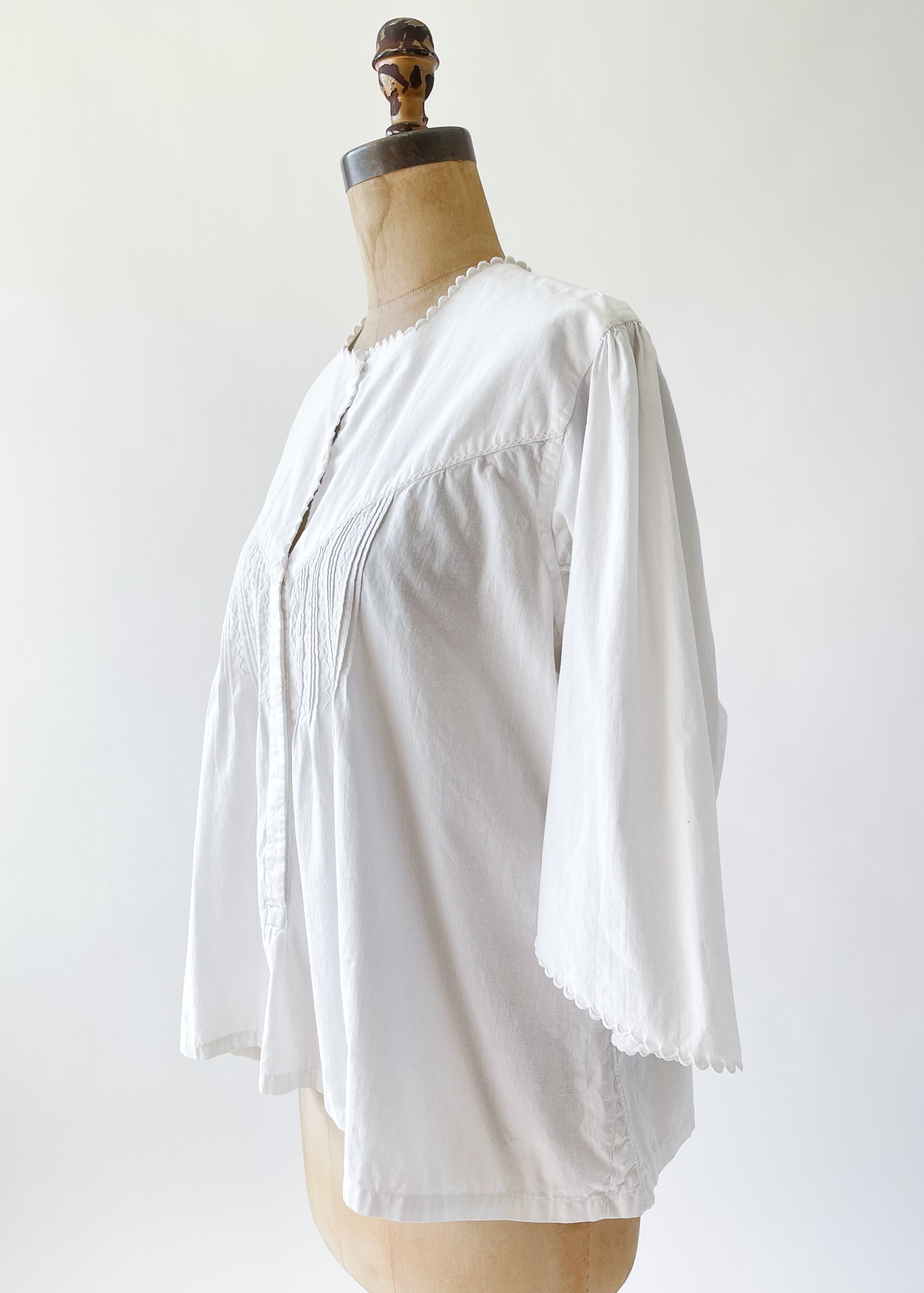 Antique Edwardian Cotton Trapeze Blouse