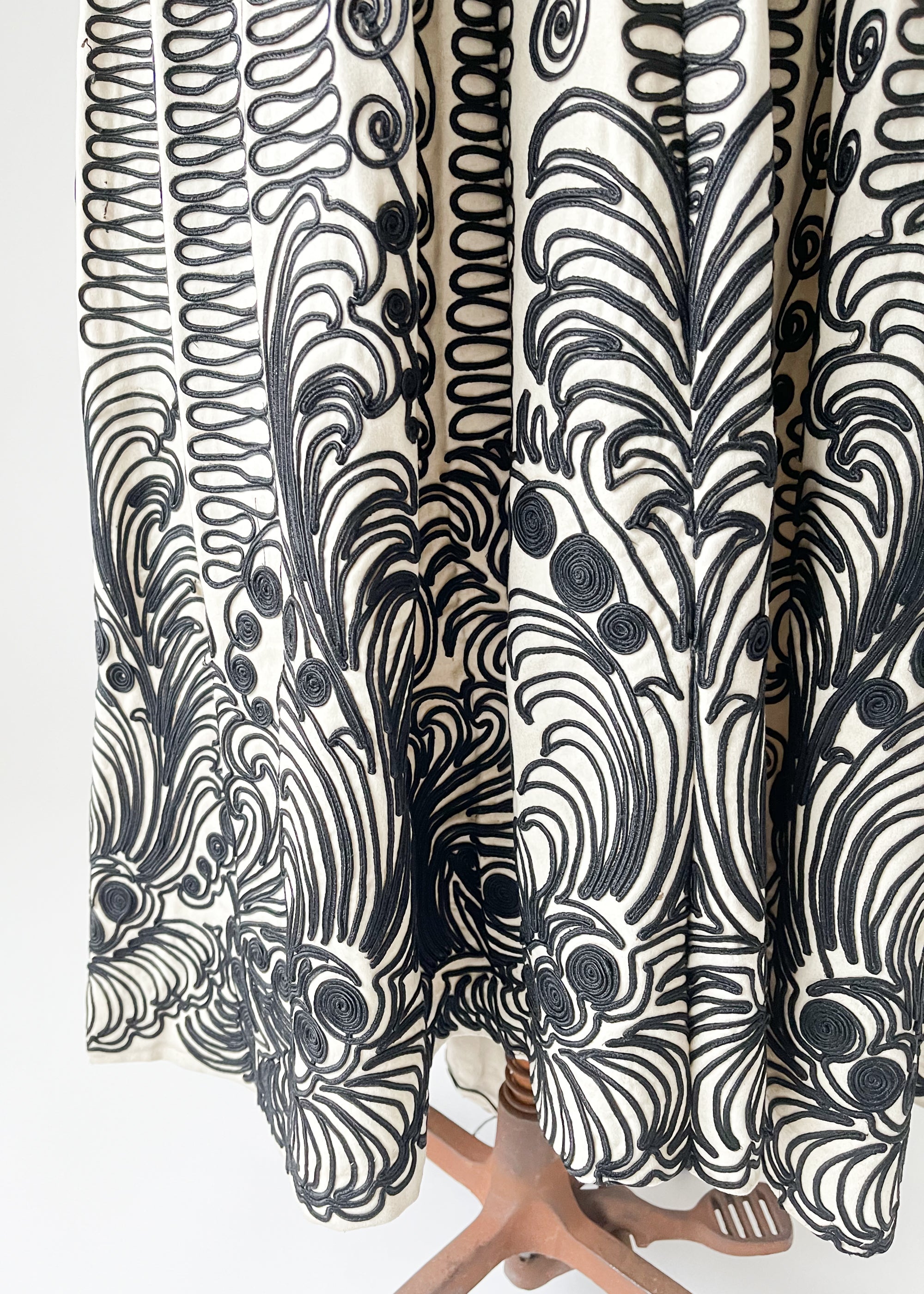 Antique Edwardian Soutache Wool Skirt