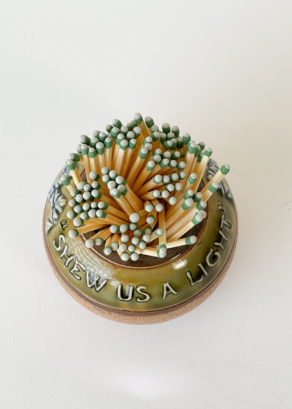 Antique English Match Holder & Strike Raleigh Vintage