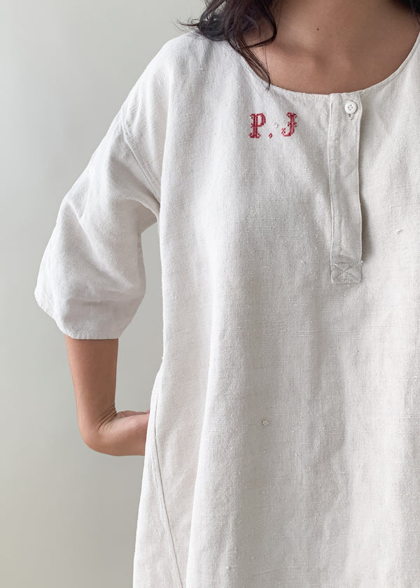 Antique French Linen Dress - Raleigh Vintage Antique French Linen Dress - Raleigh Vintage