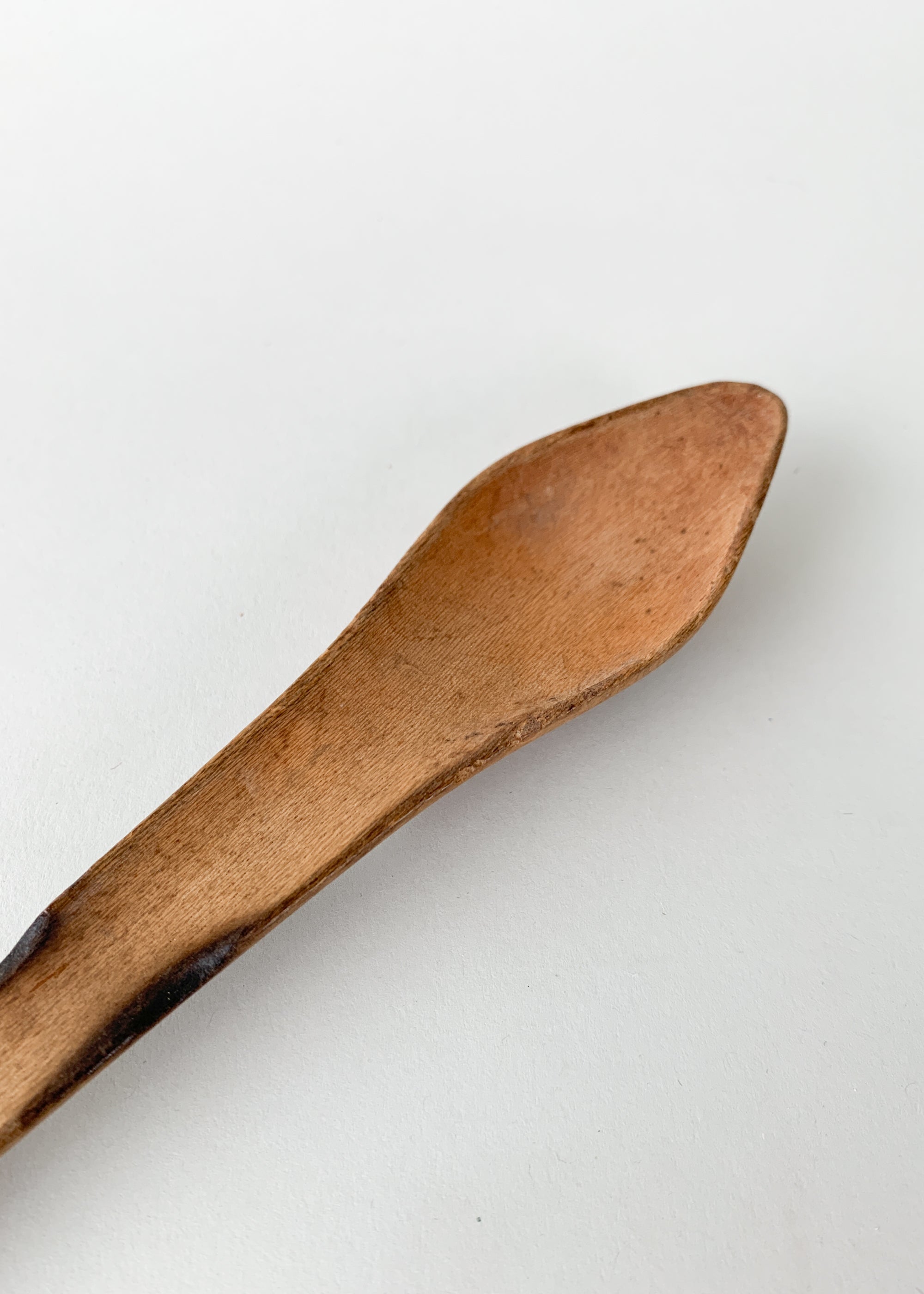 Antique Primitive Carved Wood Spoon