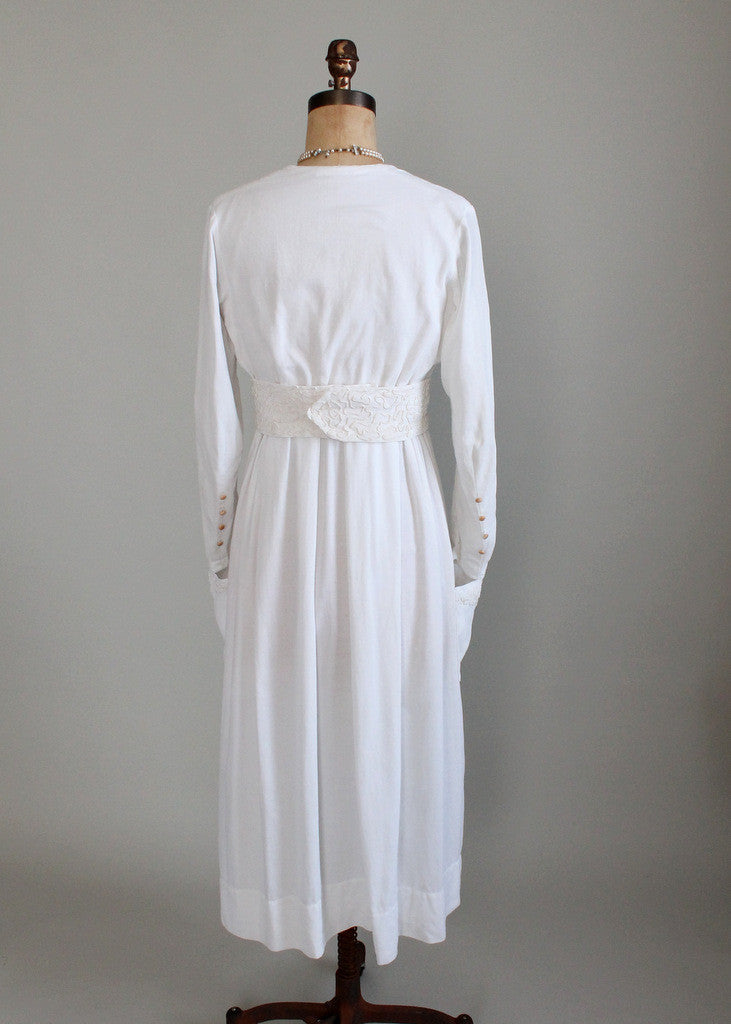 Antique Edwardian Soutache Cotton Lawn Dress
