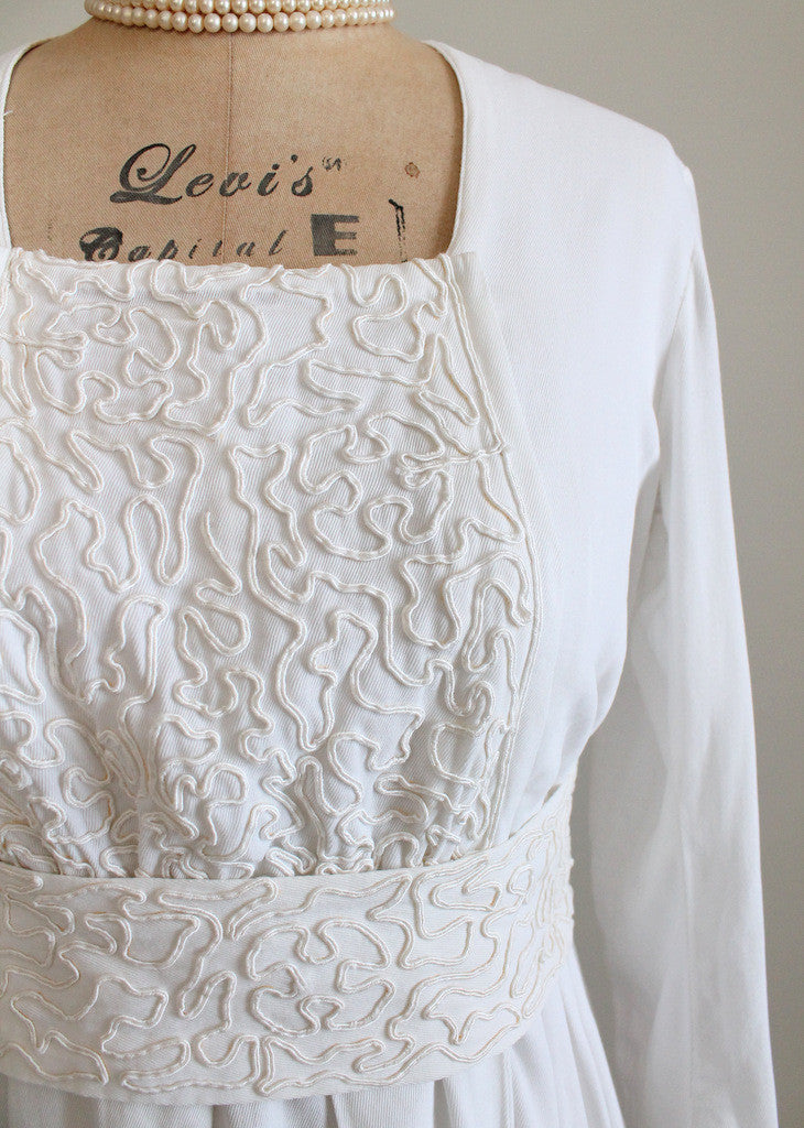 Antique Edwardian Soutache Cotton Lawn Dress