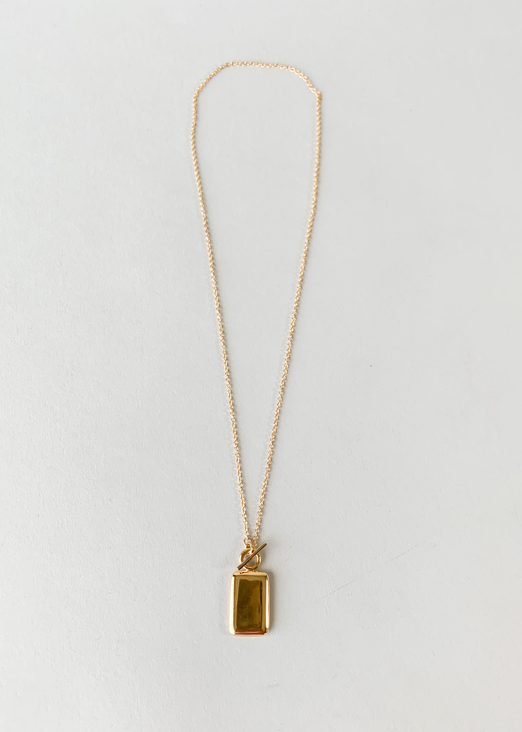 Rectangle Medallion Charm Necklace