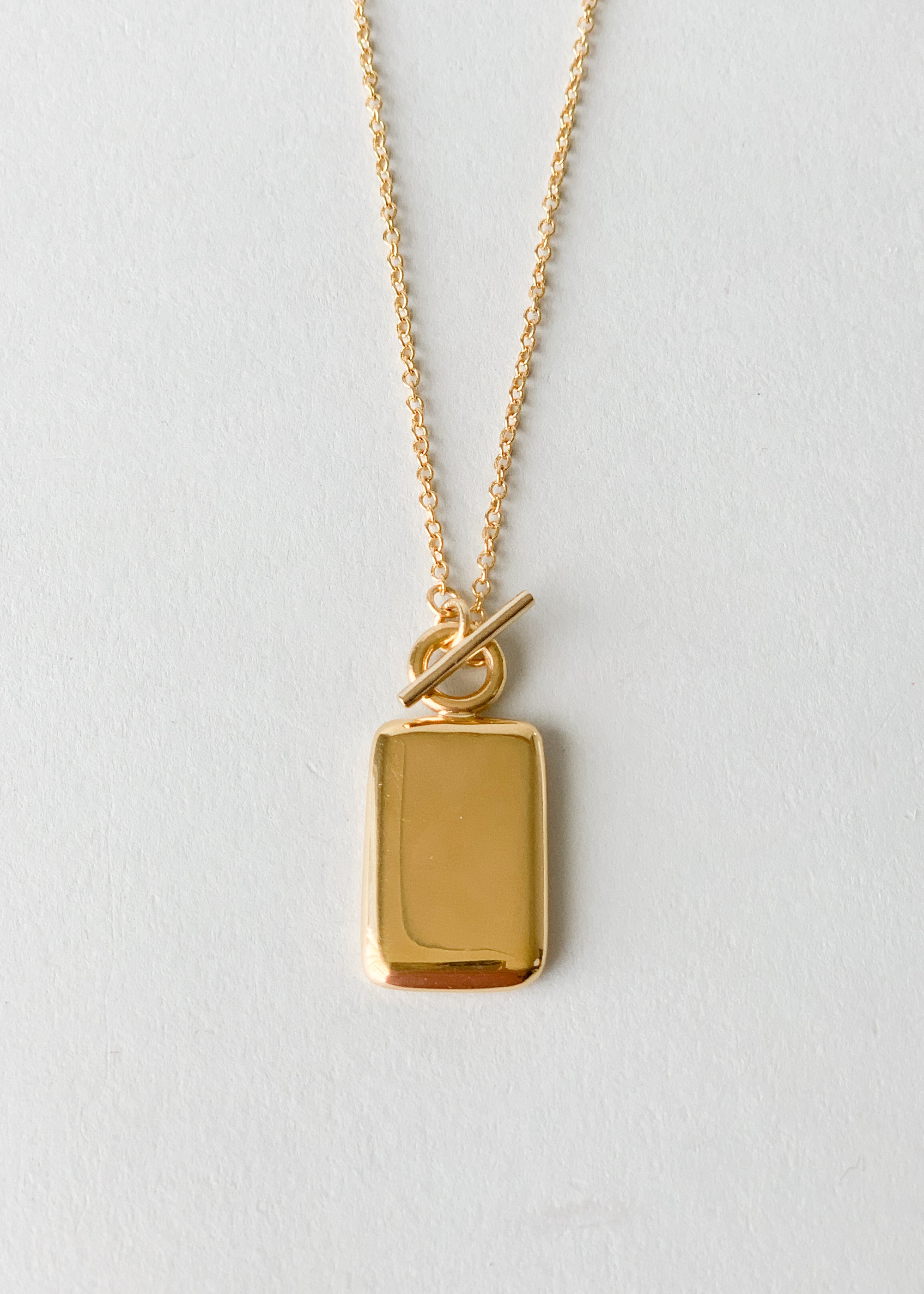 Rectangle Medallion Charm Necklace