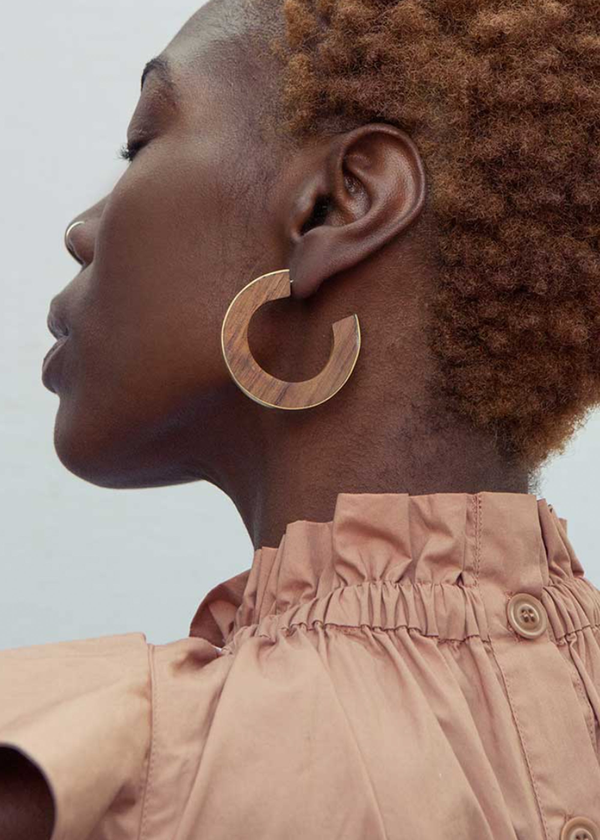Gilded Paddle Hoop Earrings