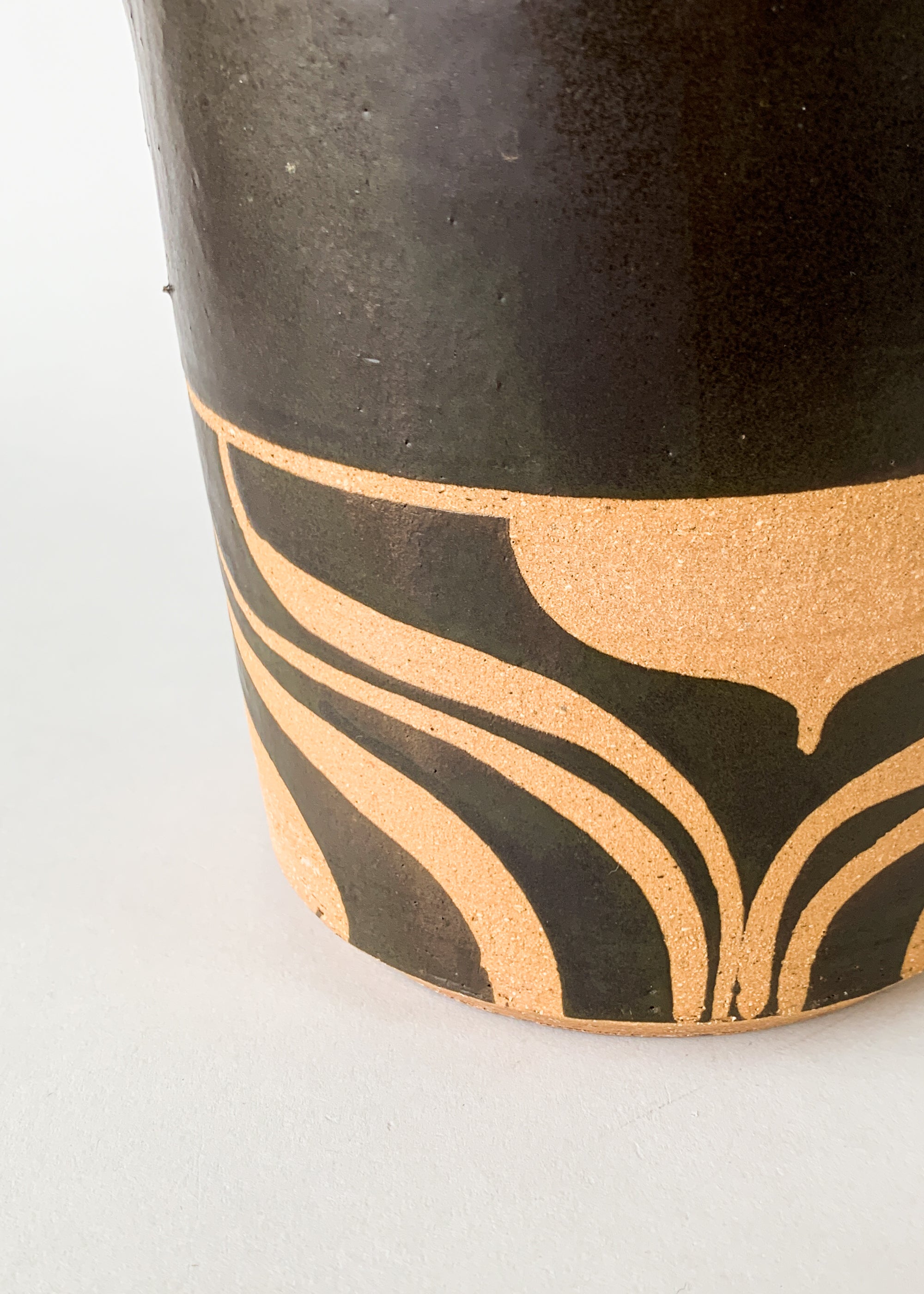 Vintage Handmade Ceramic Utensil Jar