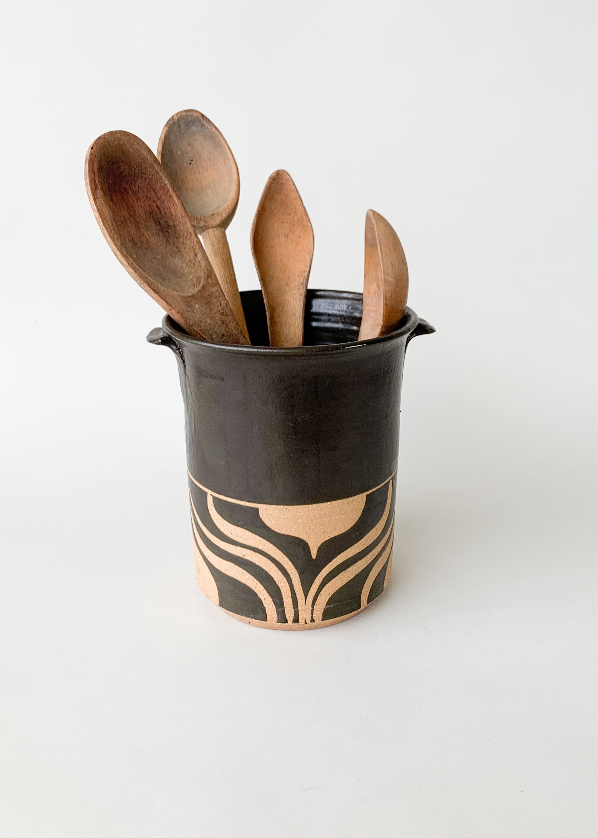 Vintage Handmade Ceramic Utensil Jar
