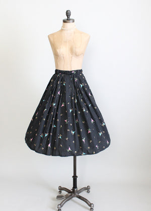 Vintage 1950s Novelty Print Full Skirt