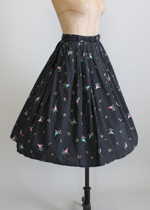 Vintage 1950s Novelty Print Full Skirt