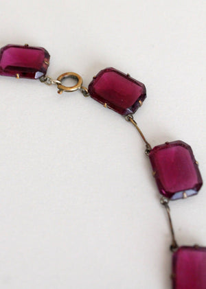 Vintage 1930s Art Deco Plum Glass Necklace