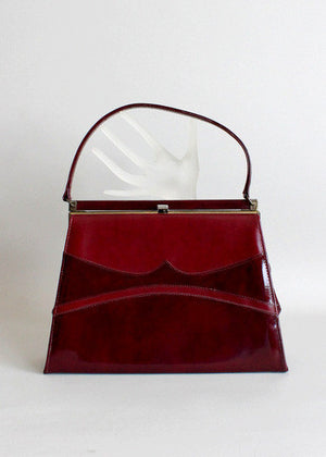 Vintage 1960s Patent Plum Handbag