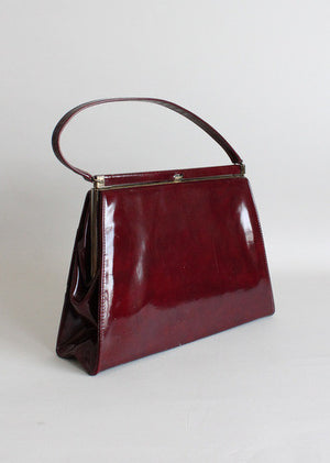 Vintage 1960s Patent Plum Handbag