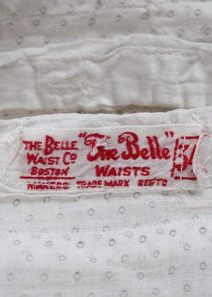 Vintage Edwardian Ruffle Front Cotton Blouse