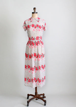 Vintage 1940s floral rayon dress