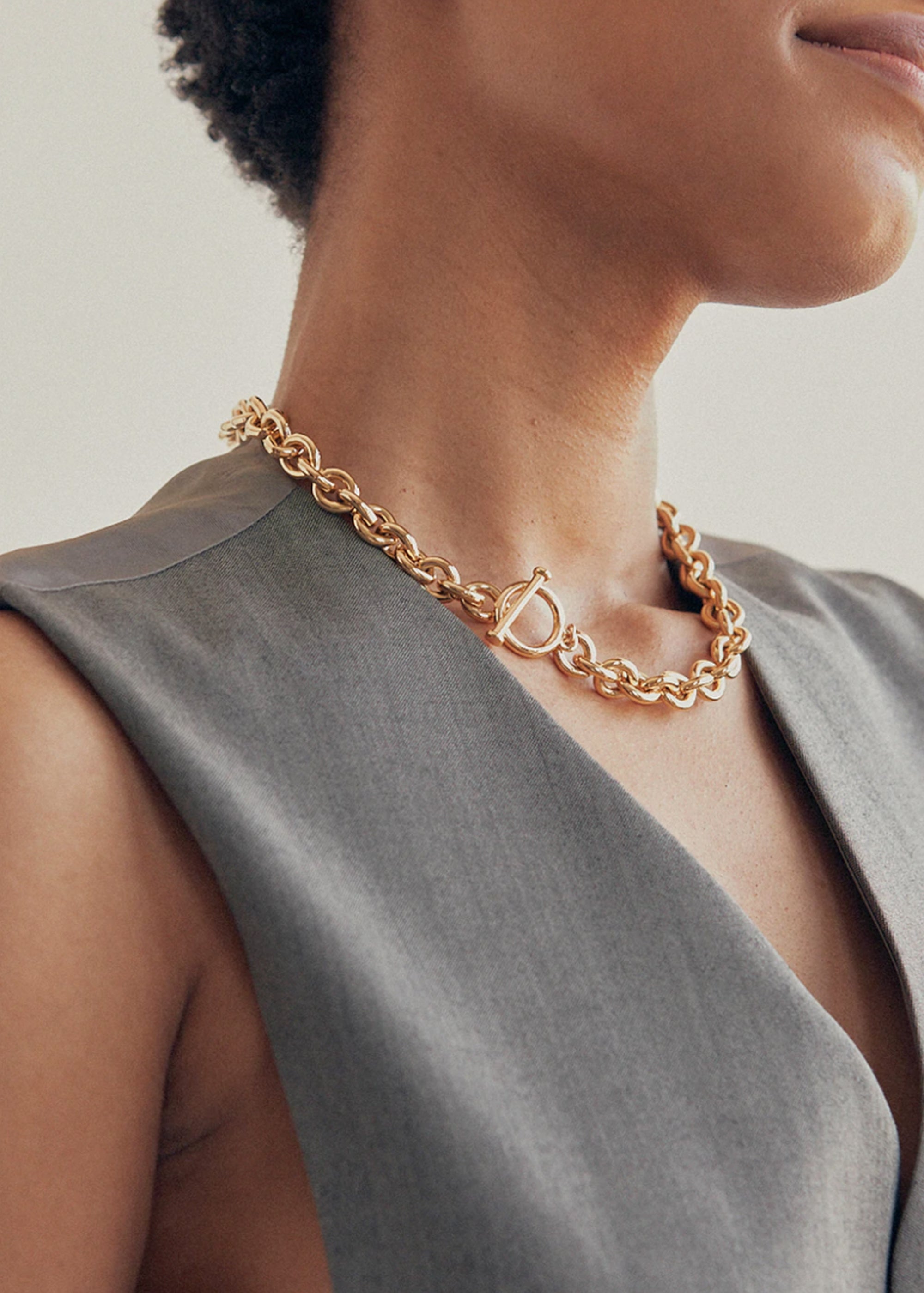 Gold Toggle Chain Necklace