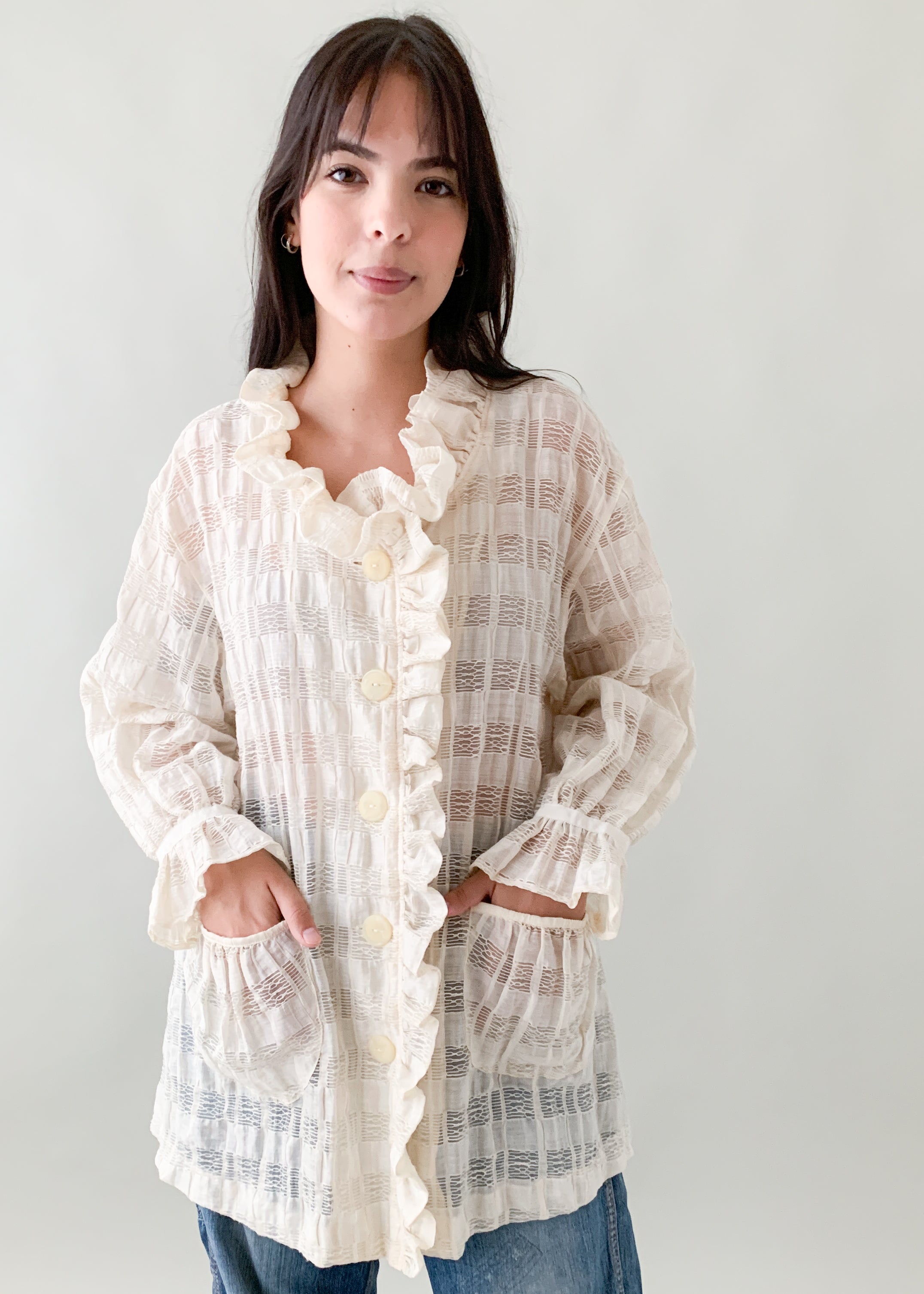 Italian Ruffled Smock Jacket