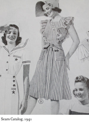 Vintage 1940s Cotton Pinafore Sundress