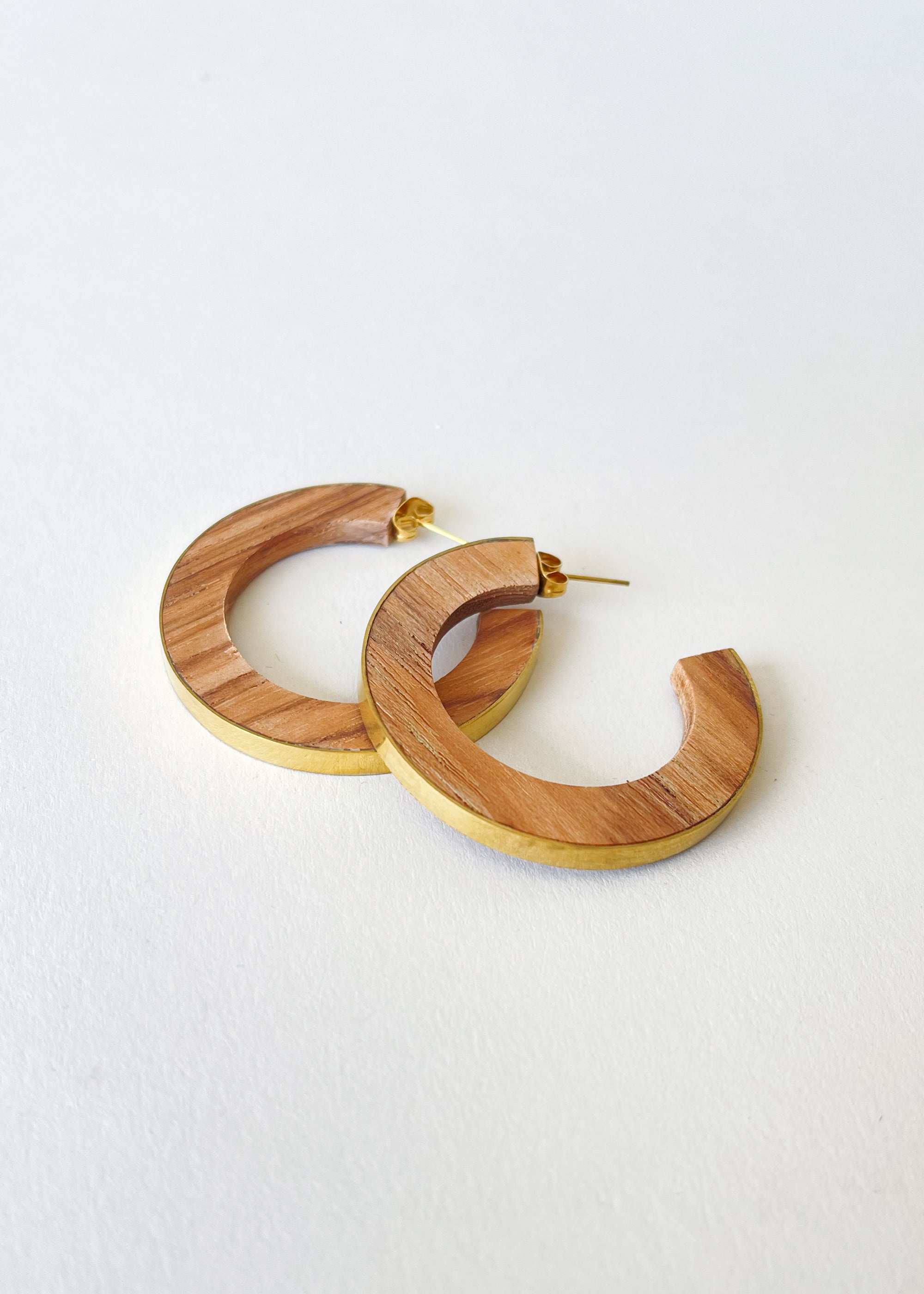Gilded Paddle Hoop Earrings