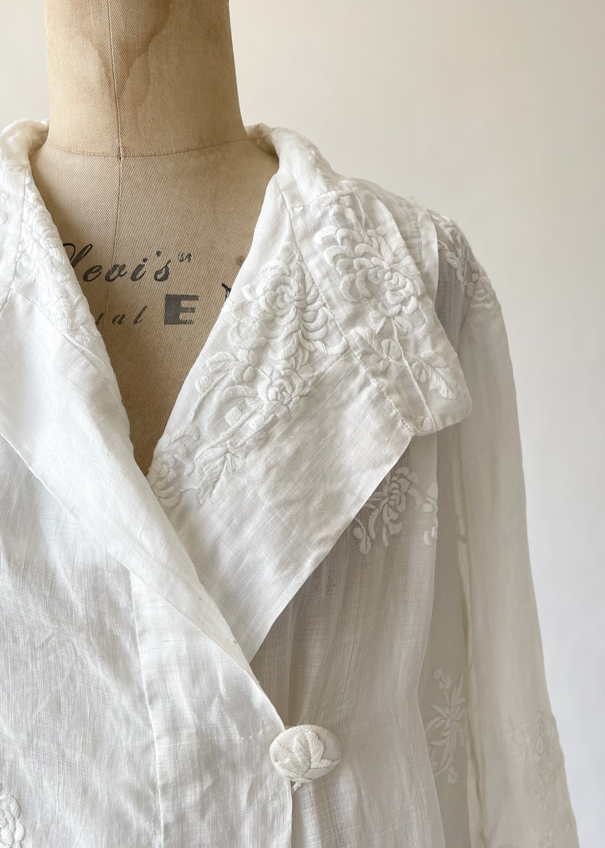 Vintage 1920s Embroidered Organdy Summer Coat