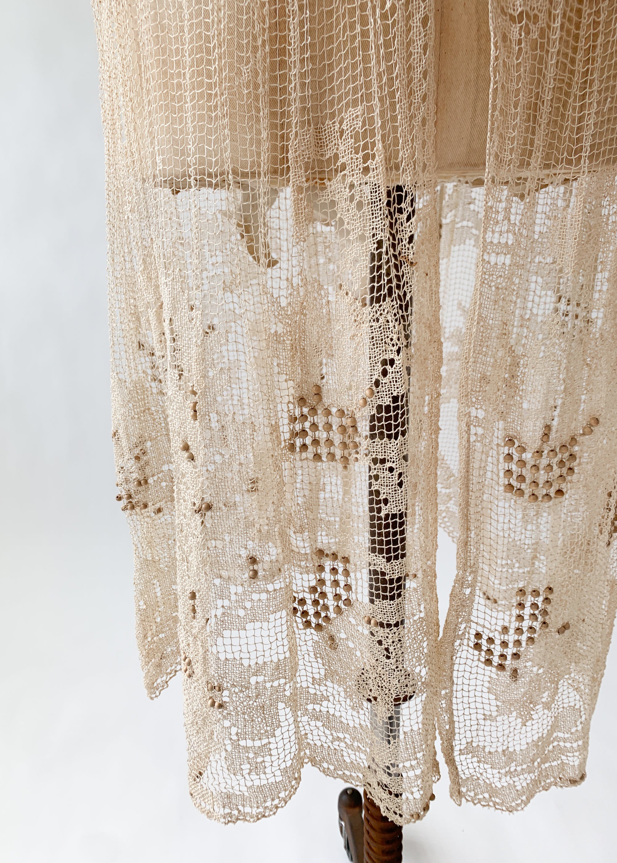 Vintage 1920s Fillet Lace Duster Vest
