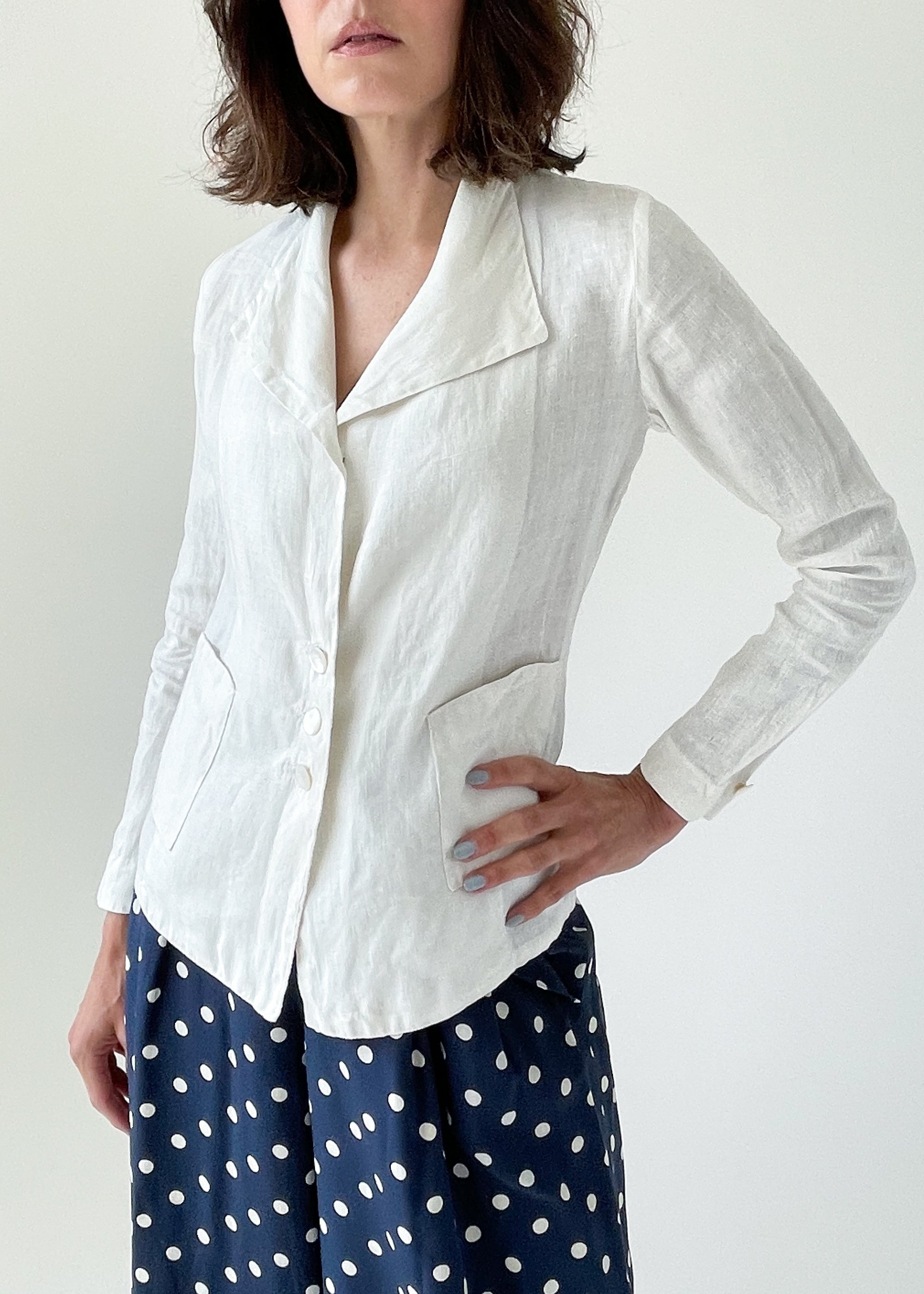Vintage 1920s White Linen Jacket