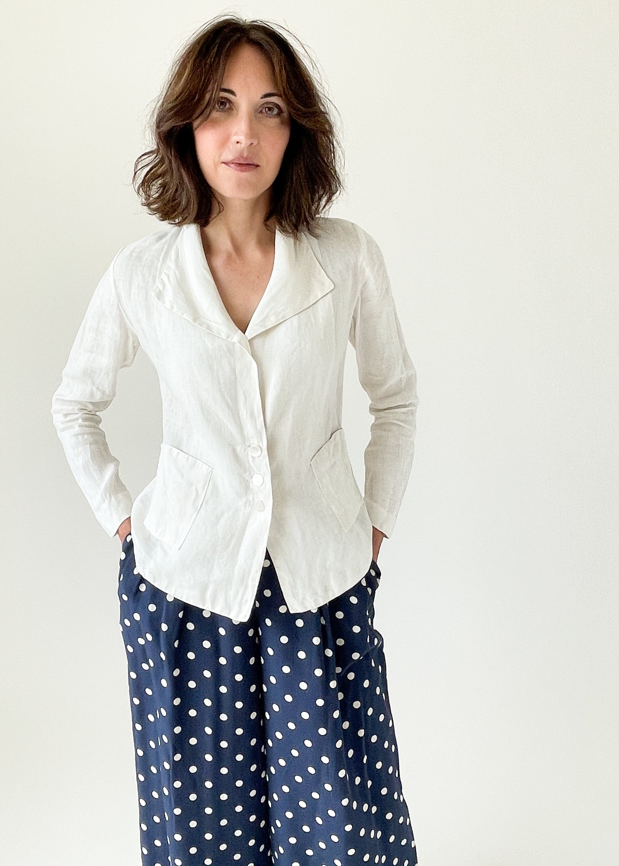 Vintage 1920s White Linen Jacket