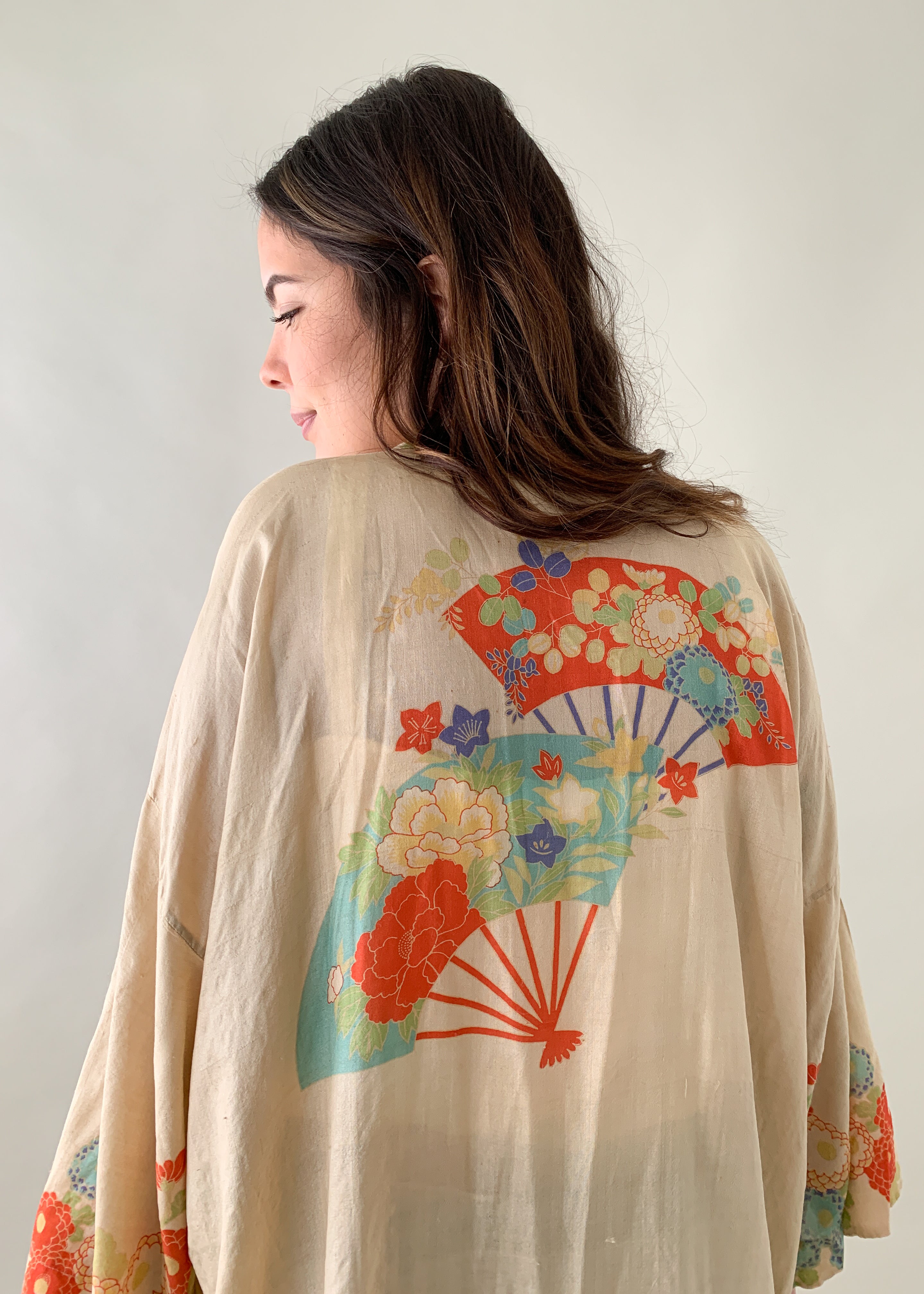 1920s Pongee Silk Asian Robe