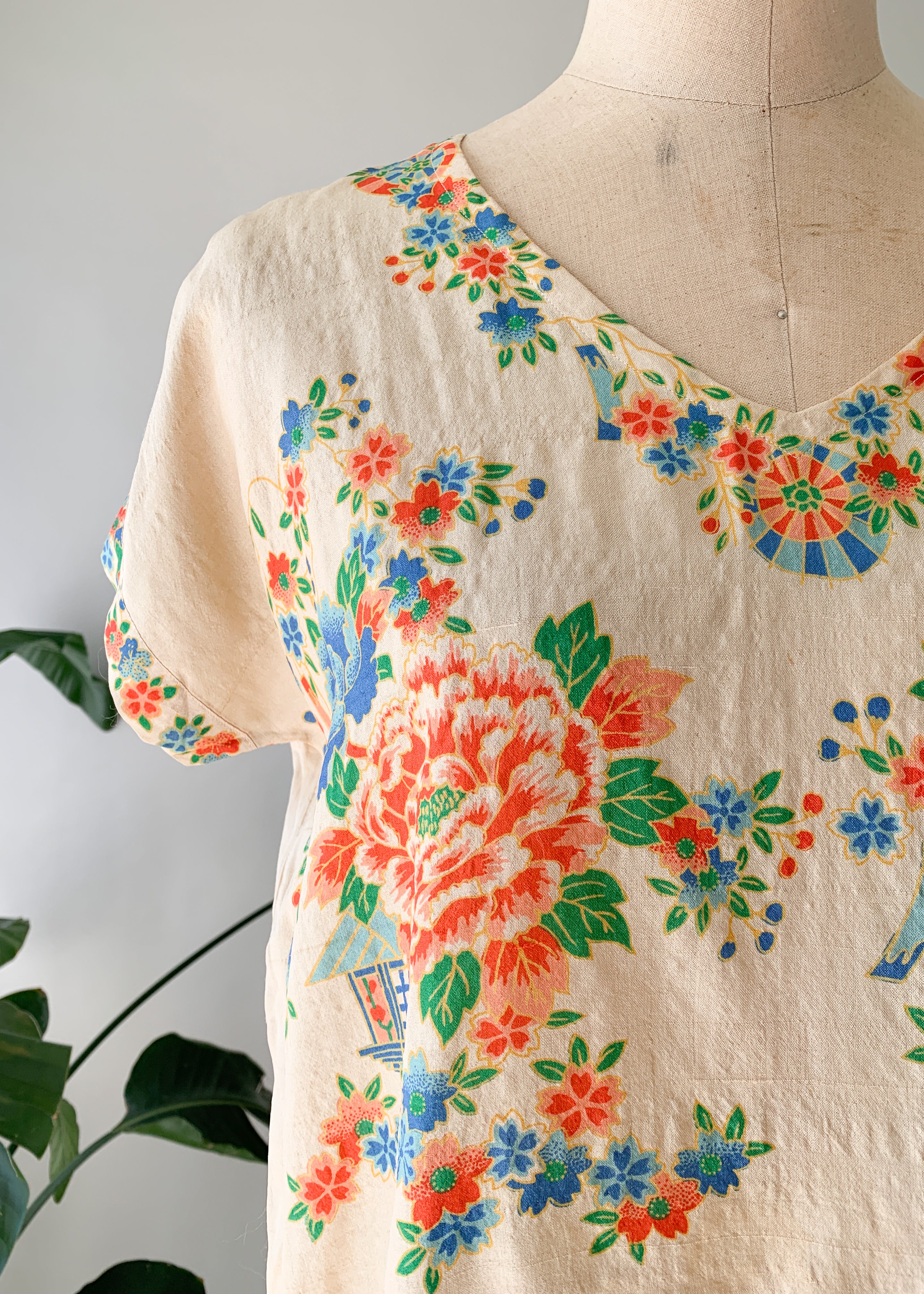 Vintage 1920s Pongee Silk Top
