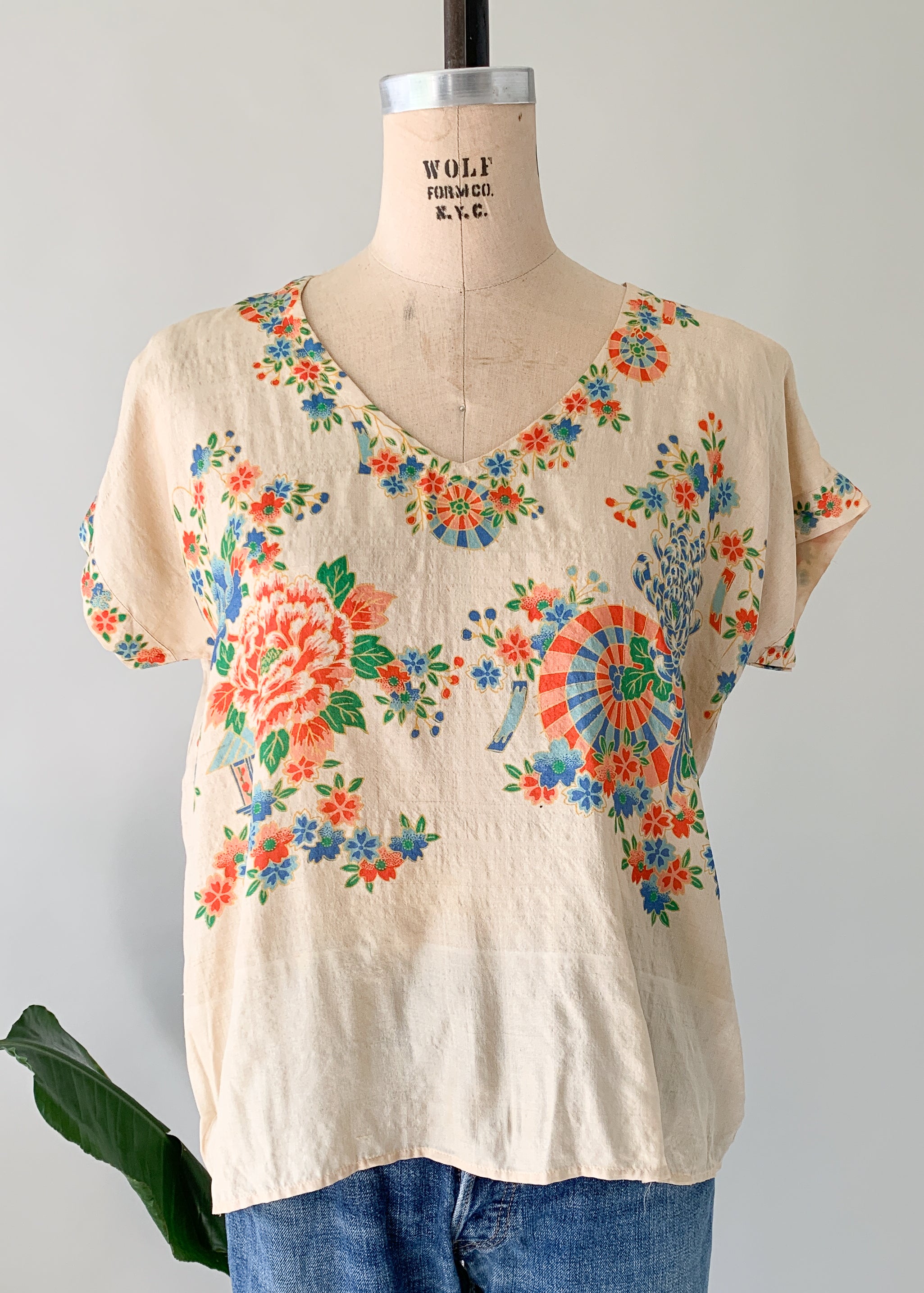 Vintage 1920s Pongee Silk Top