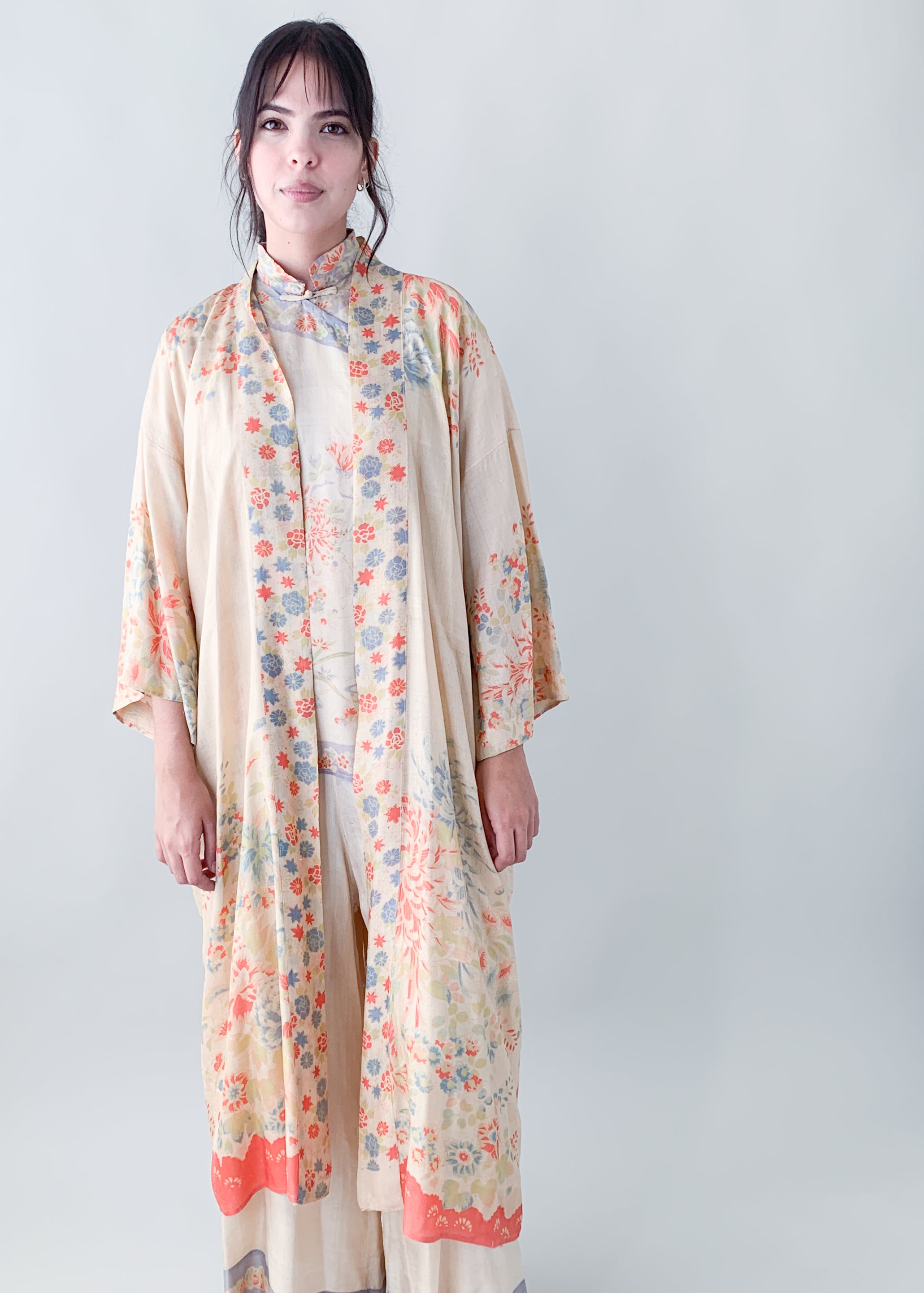 Vintage 1920s Pongee Silk Robe