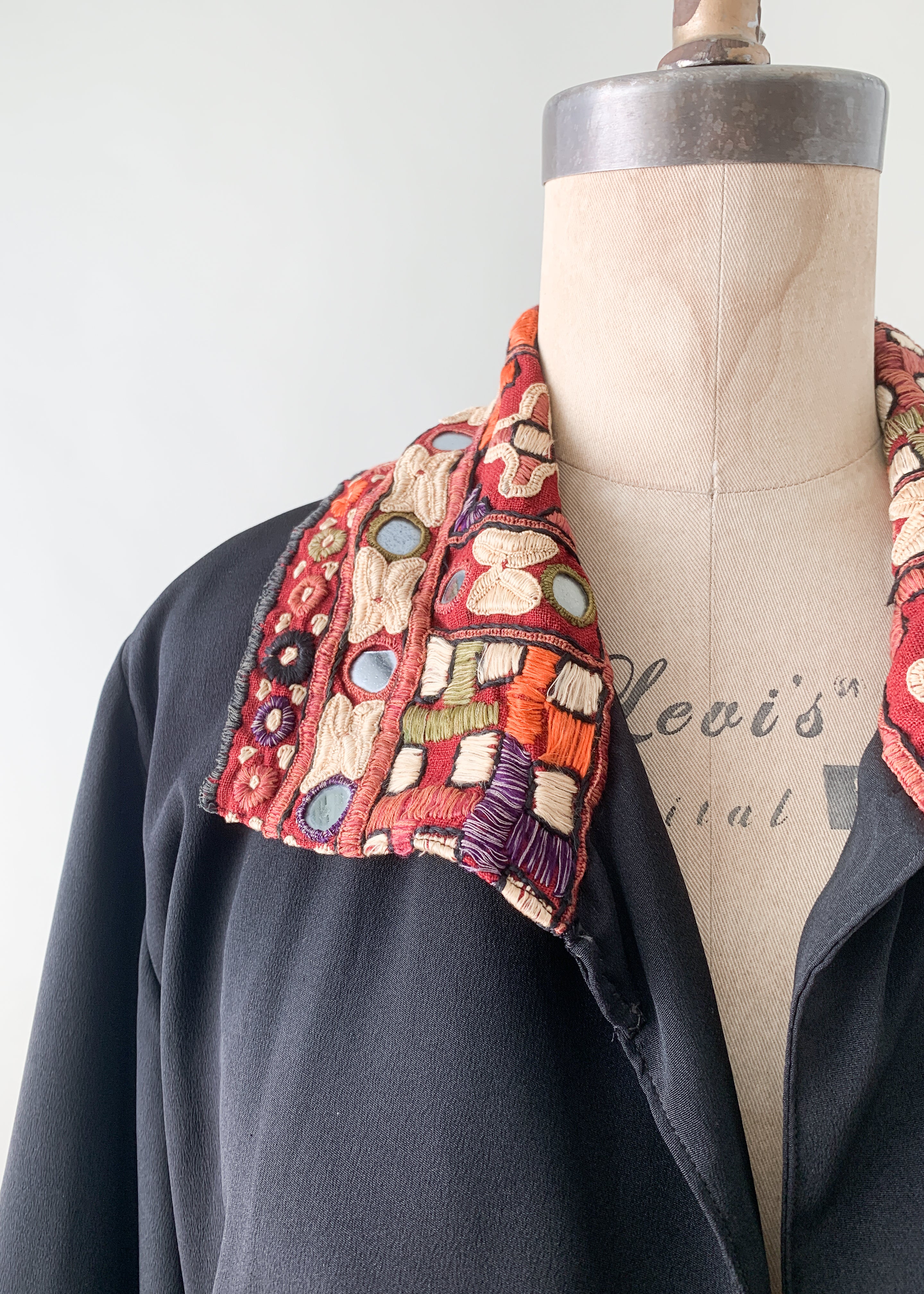 Vintage 1920s Silk Kutch Embroidered Coat